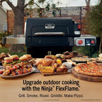 Ninja FlexFlame Grill & Smoker, Electric & Propane, 5-in-1, Black,PG301BK | Ninja FlexFlame is a 5-in-1 grill, smoker & griddle with precise 200-600°F control, fitting 3 chickens or 4 rib racks