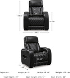 Signature Design by Ashley Leather Power Recliner Chair, Zero Gravity | Soothing air massage and heat, Extended ottoman with adjustable headrest, 250-lb weight capacity, Boyington Series
