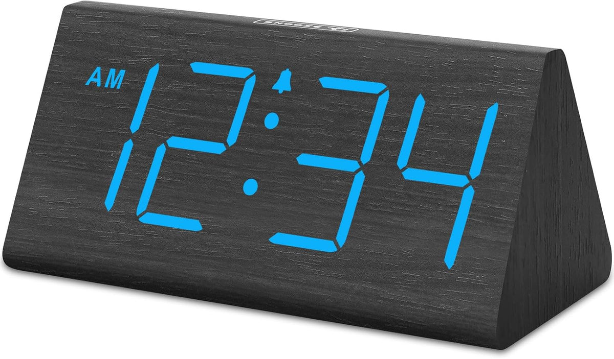 DreamSky Wooden Digital Alarm Clock for Bedrooms with Large Numbers