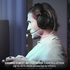 SteelSeries Arctis Nova Elite - Hi-Res Wireless Gaming Headset - 96kHz/24bit - Carbon Fiber Speakers - ANC - AI Noise Rejection - App - 2.4GHz + BT - Multi-Source Mix; OmniPlay PC+PS+Xbox - Sage&Gold