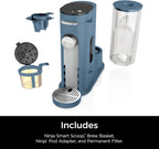 Ninja Pods & Grounds Iced Coffee Maker, K-Cup Pod Compatible, Blue, PB041BL | Single-Serve, Brews Grounds, Compact Design, 56-oz. Reservoir, 6-oz. Cup to 24-oz. Travel Mug Brew Sizes
