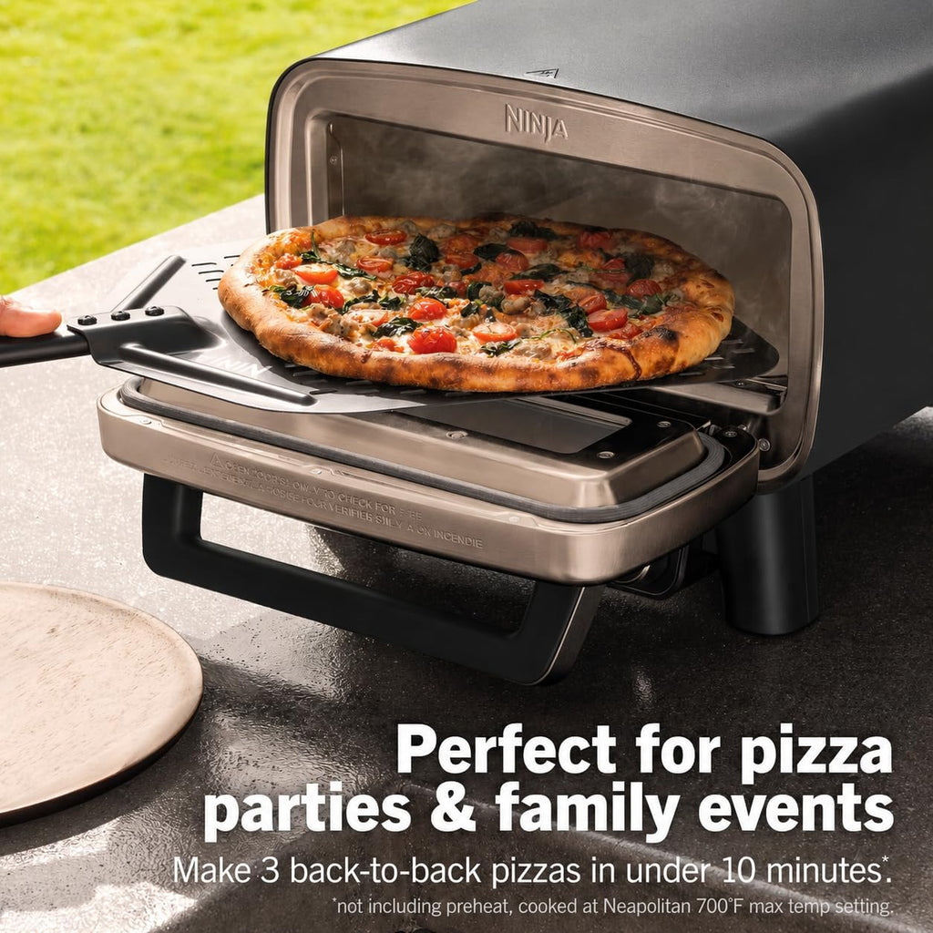 Ninja Artisan Pizza Oven, 12-in Pizza in 3-Min, 700F, 5-in-1, Gray, MO201 | Ninja Artisan Electric Pizza Oven bakes 5 pizza styles and air fries, all in one outdoor appliance.