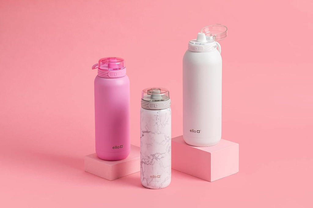 Ello Cooper 22oz Insulated Stainless Steel Water Bottle with Straw, Bubble