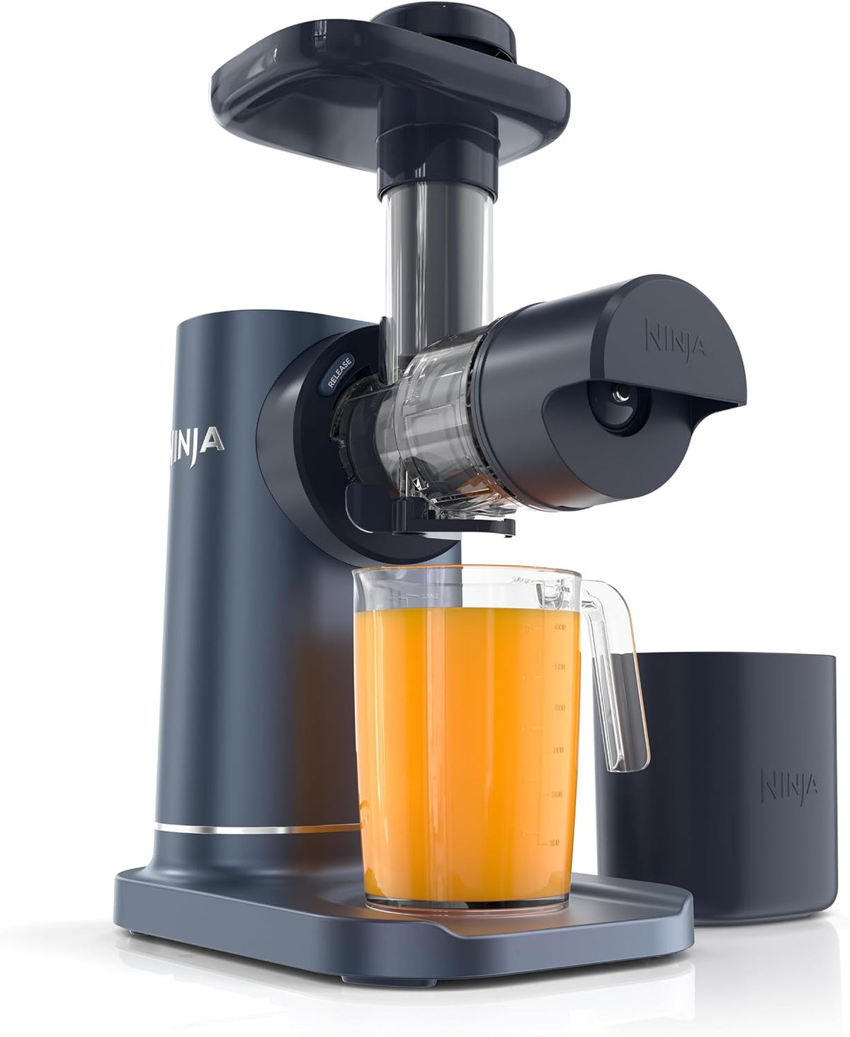 Ninja NeverClog Cold Press Juicer, 24oz Jug, 36oz Pulp, Navy, JC151NV | 150W high-torque auger juices fibrous fruits & veggies. Total Pulp Control, 2 one-touch programs. Dishwasher safe.