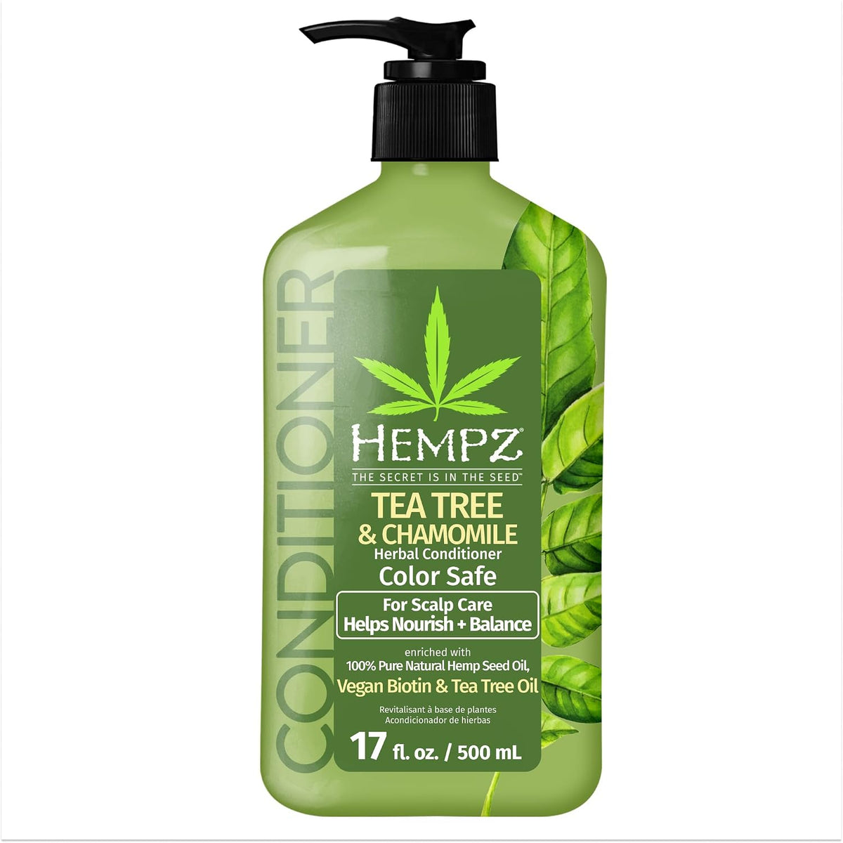 Hempz Biotin Conditioner - Sweet Pineapple & Honey Melon - For Thin/Fine Hair Growth & Strengthening of Dry, Damaged and Color Treated Hair, Hydrating, Softening, Moisturizing - 17 FL OZ