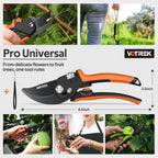 8.5" Garden Secateurs for Weak Hands, Professional Bypass Pruner