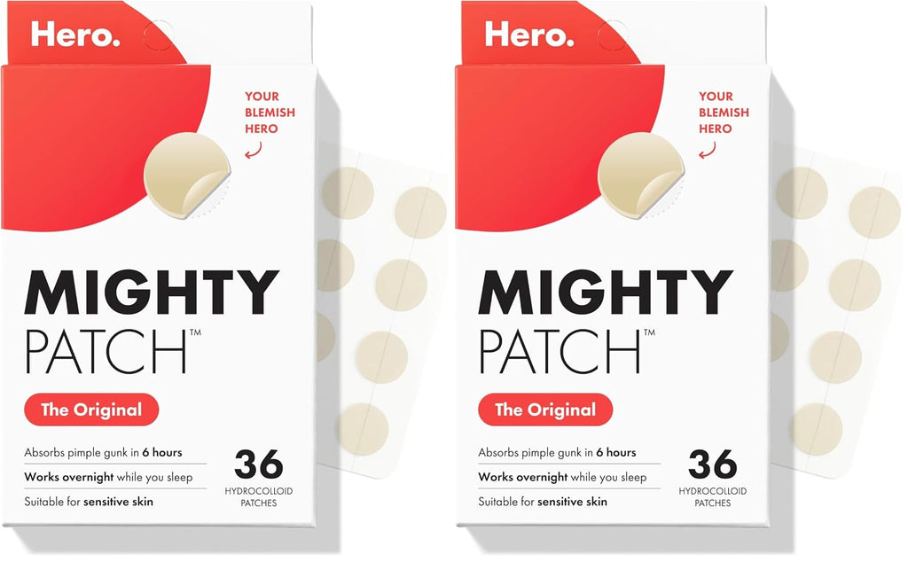 Mighty Patch Hero Cosmetics Original Nighttime Acne Pimple Patches, 36 Ct