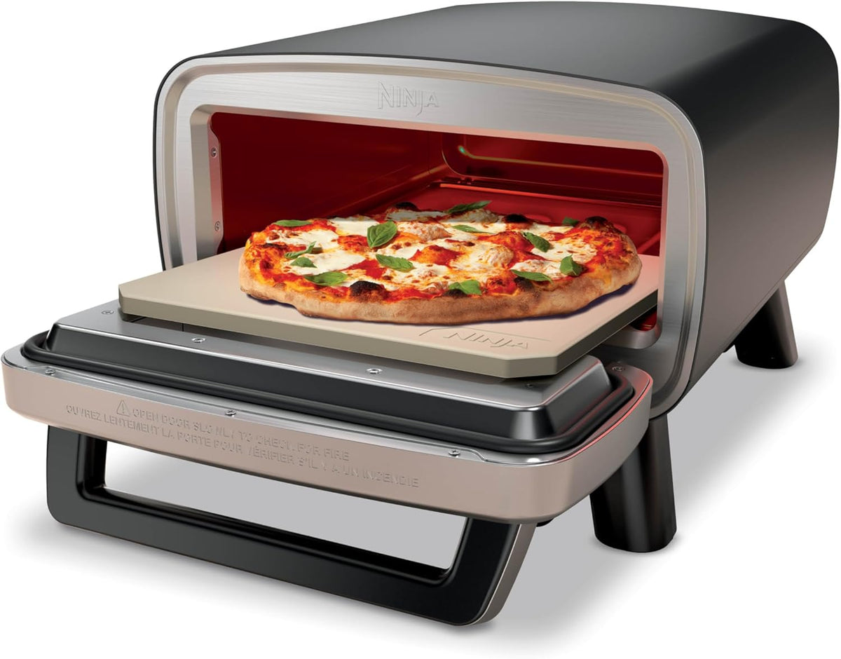 Ninja Artisan Pizza Oven, 12-in Pizza in 3-Min, 700F, 5-in-1, Gray, MO201 | Ninja Artisan Electric Pizza Oven bakes 5 pizza styles and air fries, all in one outdoor appliance.