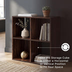 Signature Design by Ashley Glosmount 4 Cube Storage Organizer, Compact Freestanding, Cherry/Light Brown, 24''W x 12''D x 24''H, Engineered Wood (MDF/particleboard/plywood) and Decorative Laminate