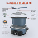 Ninja® PossibleCooker™ PRO Plus, 8.5-qt, Blue Macaron, MC2001 | 9-in-1 replaces 16 tools, 1400W, Slow Cook, Sear, Sauté, Proof, Pasta/Rice, oven-safe ceramic pot, cooker-to-oven-to-table.