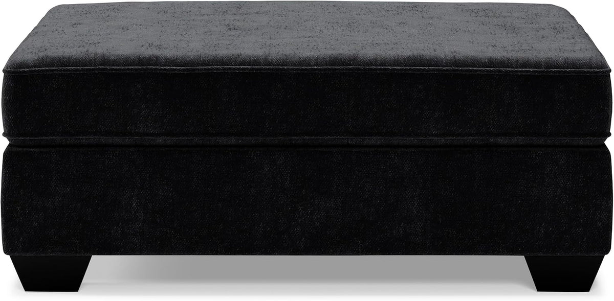 Signature Design by Ashley Lavernett Contemporary Square Oversized Accent Ottoman, Dark Gray