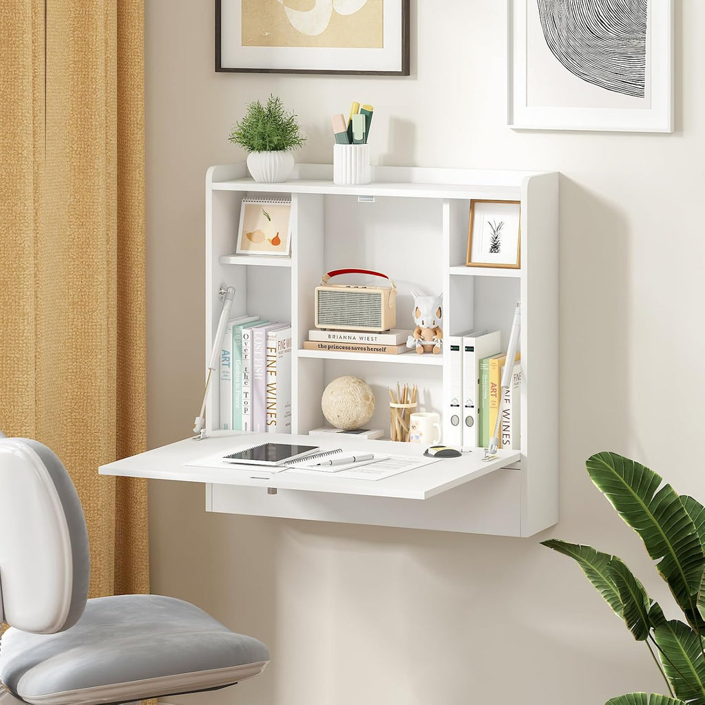 Wall Mounted Table Folding Desk Drop Leaf Floating Table Computer Desk
