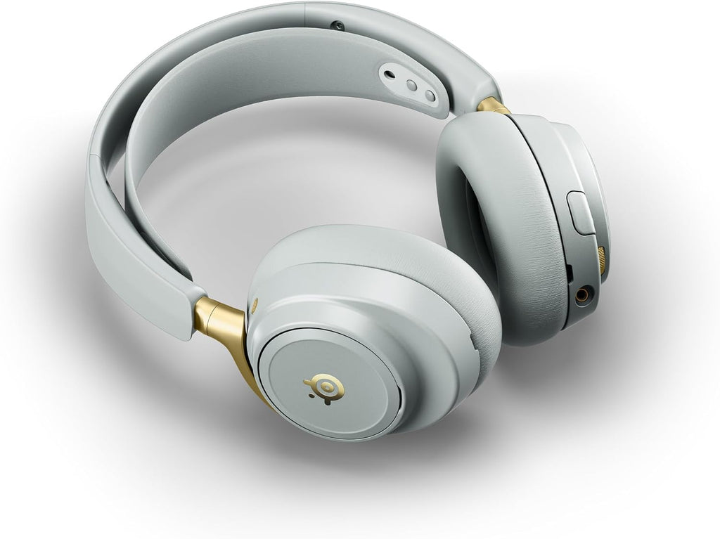 SteelSeries Arctis Nova Elite - Hi-Res Wireless Gaming Headset - 96kHz/24bit - Carbon Fiber Speakers - ANC - AI Noise Rejection - App - 2.4GHz + BT - Multi-Source Mix; OmniPlay PC+PS+Xbox - Sage&Gold