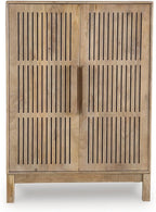 Signature Design by Ashley Solid Mango & Engineered Wood Bar Cabinet | Solid mango wood liquor cabinet, Built-in bottle and stemware racks, Minor assembly for lounges, Pellamour Series