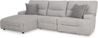 Signature Design by Ashley 3-Piece Modular Power Reclining Sectional | L-shape zero-gravity recline, Stain-resistant Next-Gen Nuvella fabric, Fits 36-inch doorway, Acklen Place Series