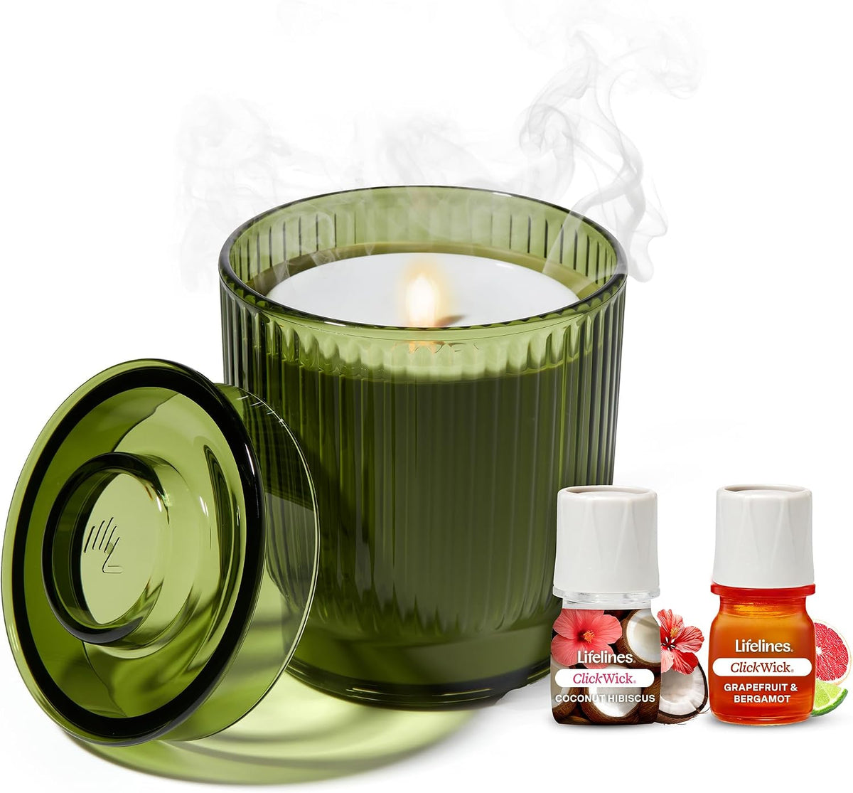 Lifelines Flameless Candle Diffuser with 2 Clickwick Essential Oil Blends