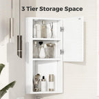 3 Shelves Corner Bathroom Mirror Cabinet,Wall Mounted Bathroom Cabinet