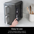 Ninja Air Fryer DoubleStack XL, 10 Qt, 6-in-1, Deep Grey, SL401 | Air fry, broil, roast, bake, reheat, dehydrate, Cooks 4 foods at once, Fits 5 lb chicken