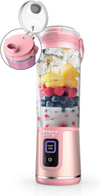 Ninja Blast Portable Blender, Cordless, 18oz Vessel, Tinted Pink, BC151PK | USB-C rechargeable, cordless blending anywhere. BlastBlade crushes ice & frozen fruit. Leakproof sip lid, dishwasher safe.