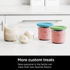Ninja® CREAMi® Original Pints 2 Pack with Storage Lids, XSKPLID2CD | Original Ninja® CREAMi® 2 Pack Pints with Storage Lids in Lime and Aqua. Compatible with NC300 and NC350 Series.