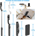 SelfieShow Selfie Stick, Extendable Selfie Stick Tripod with Wireless Remote and Tripod Stand, Portable, Lightweight, Compatible with iPhone 17 16 15 14 13 12 Pro Xs Max/Samsung Smartphone and More
