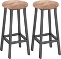 HOMCOM Bar Stools Tall Bar Chairs with Steel Frame Set of 2 Brown