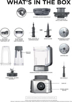 Ninja Foodi Power Blender & Processor System, 7 Functions, Silver, SS401 | 72-oz blend & processing pitcher plus XL smoothie bowl maker & nutrient extractor. 7 functions, dishwasher safe.