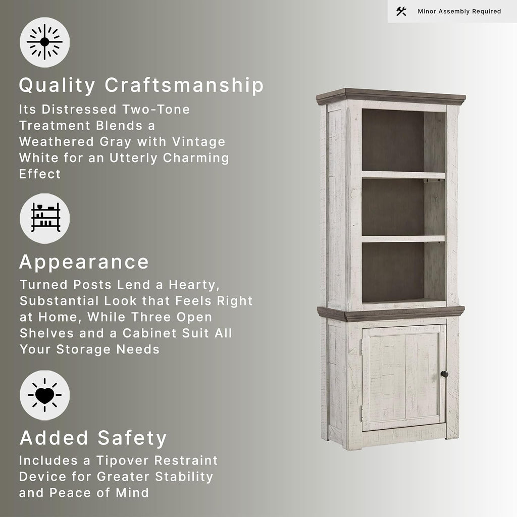 Signature Design by Ashley Havalance Left Pier Cabinet, Farmhouse Bookcase
