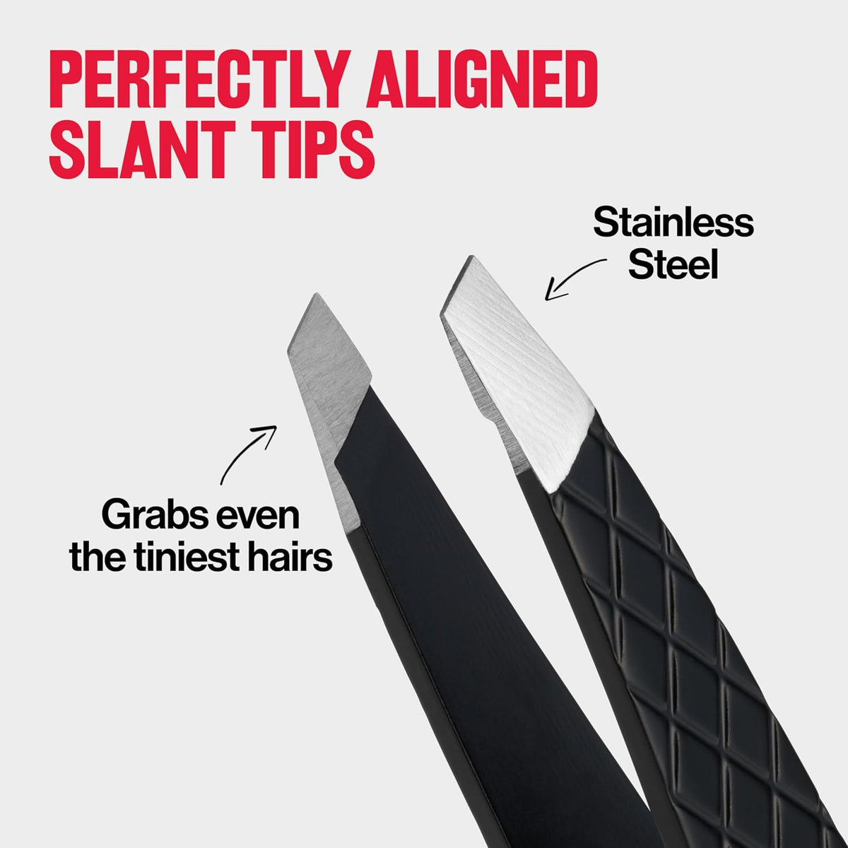 Revlon Expert Slant Tip Tweezer, Black, 1 Count