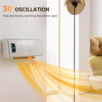 HOMCOM Electric Heater 2000W Ceramic Wall Mounted Space Heater Fan White