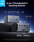 Anker Prime TB5 Docking Station, 14-in-1 Thunderbolt 5 Dock for Laptops