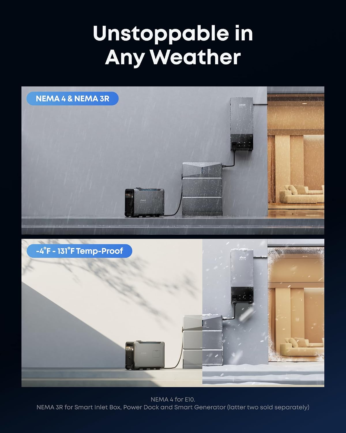 Anker SOLIX E10, Smart Inlet Box and Extra Battery, 12kWh-90kWh