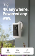 Ring Outdoor Camera 4K Plus (newest gen), Battery, Retinal 4K, easy DIY install, True-colour Night Vision in low light, business or home wireless outdoor security camera, alternative to CCTV