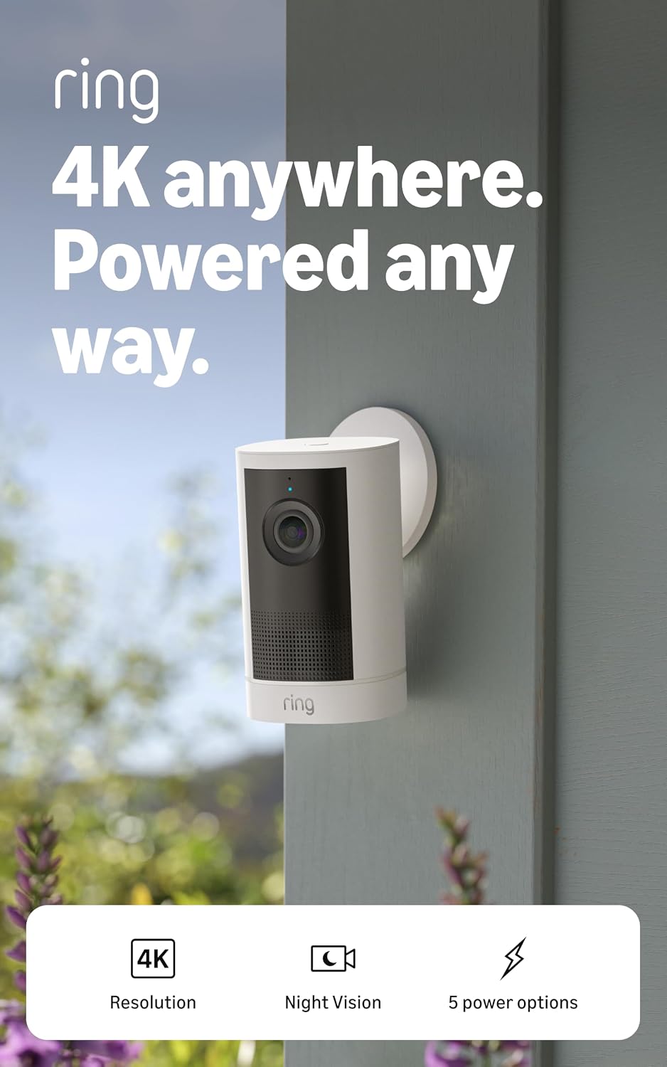 Ring Outdoor Camera 4K Plus (newest gen), Battery, Retinal 4K, easy DIY install, True-colour Night Vision in low light, business or home wireless outdoor security camera, alternative to CCTV
