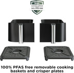 Ninja Foodi Air Fryer, 10 Qt DualZone, 6-in-1, Black, DZ302 | Air fry, broil, roast, keep warm, dehydrate, bake, 2x5 Qt baskets, Fits 8 lbs wings