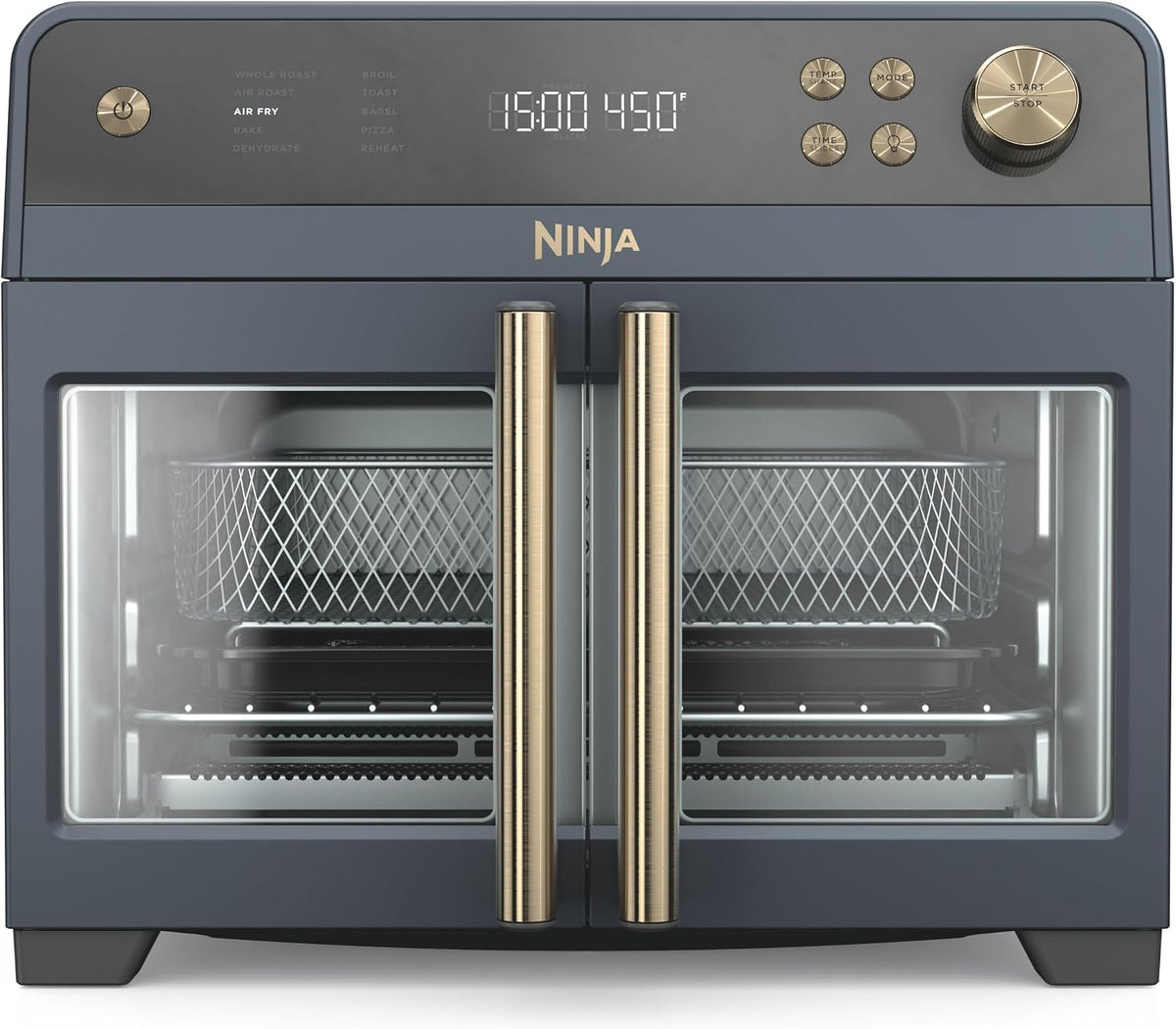 Ninja French Door Premier Air Fry Oven, 10-in-1, Cyberspace, FO101BL | 450F cyclonic air, PFAS-free surface, Air fry, sear crisp, bake, broil, toast, dehydrate