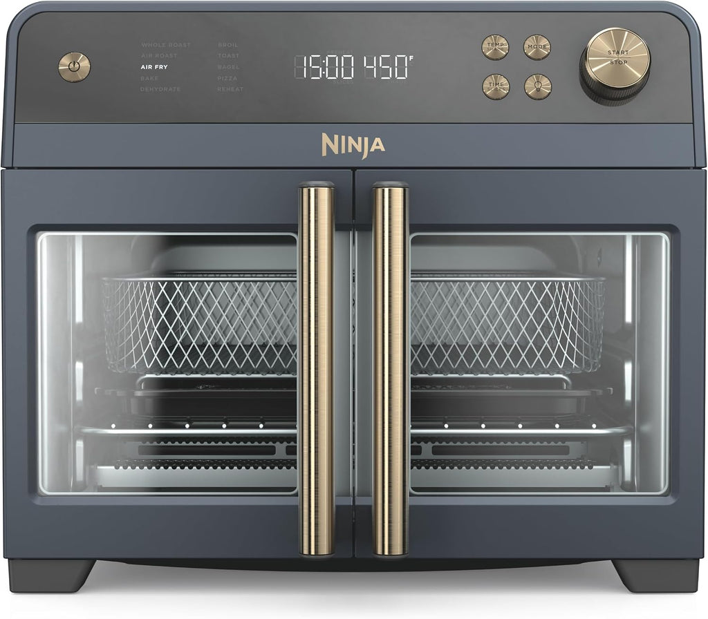 Ninja French Door Premier Air Fry Oven, 10-in-1, Cyberspace, FO101BL | 450F cyclonic air, PFAS-free surface, Air fry, sear crisp, bake, broil, toast, dehydrate