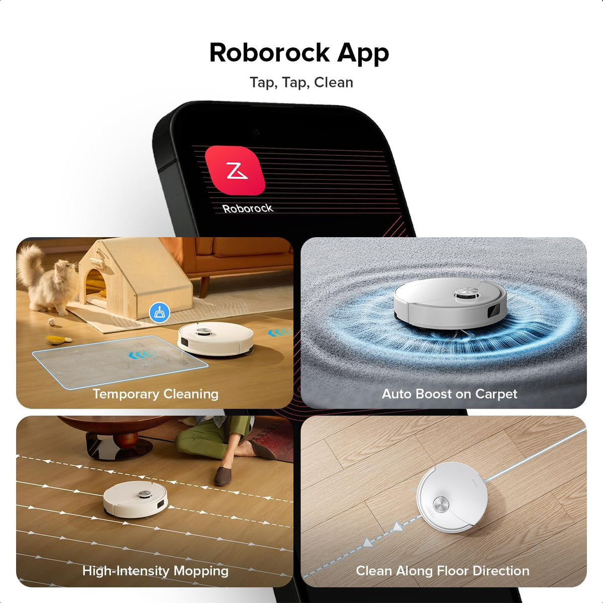 roborock Q10 S5 Robot Vacuum Cleaner with Mop, 10,000Pa Suction
