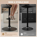 HOMCOM Bar Stools Set of 2 w/ 51x40 cm Wide Seat, Large Base, Dark Grey