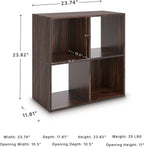 Signature Design by Ashley Glosmount 4 Cube Storage Organizer, Compact Freestanding, Cherry/Light Brown, 24''W x 12''D x 24''H, Engineered Wood (MDF/particleboard/plywood) and Decorative Laminate
