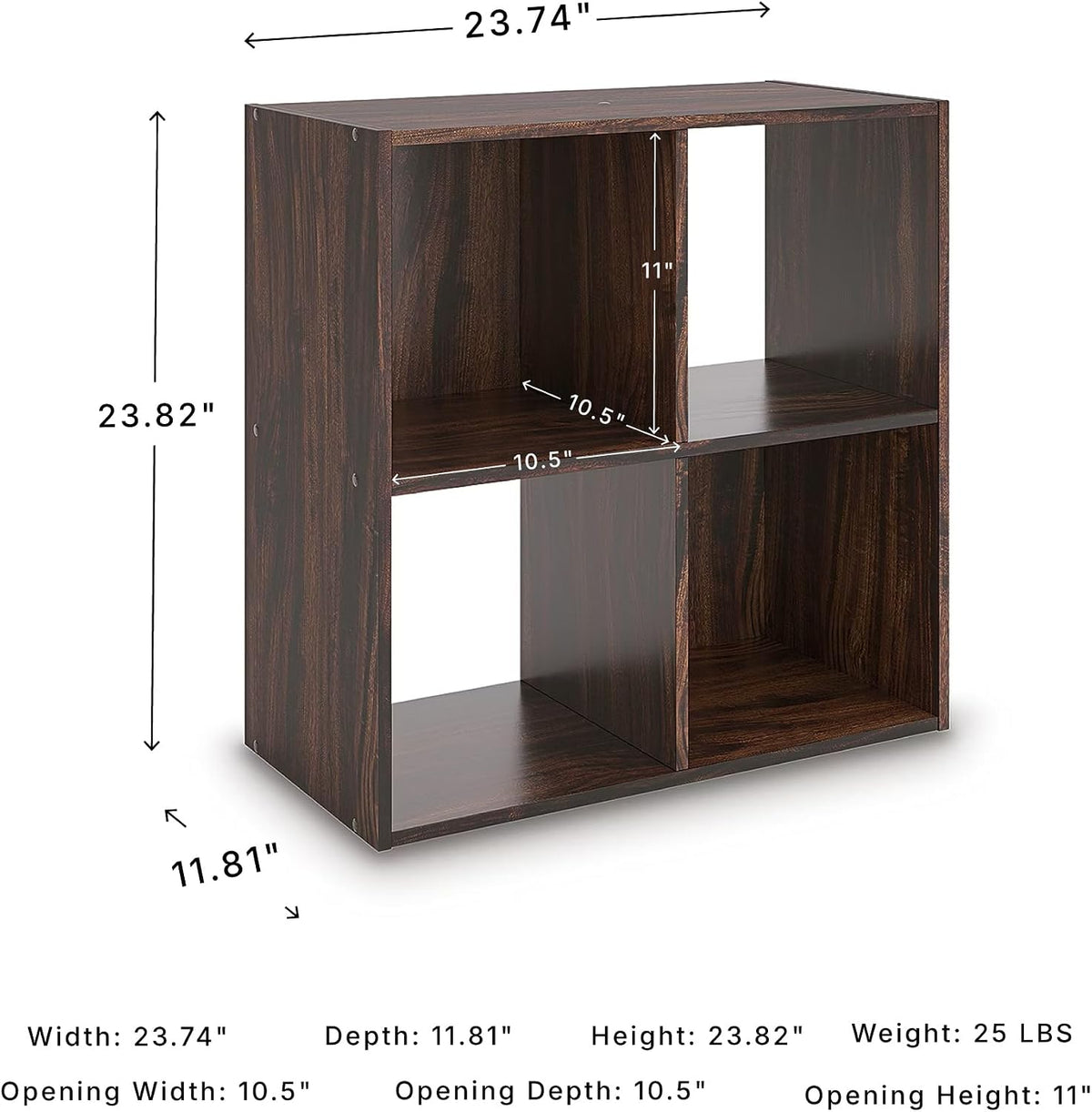 Signature Design by Ashley Glosmount 4 Cube Storage Organizer, Compact Freestanding, Cherry/Light Brown, 24''W x 12''D x 24''H, Engineered Wood (MDF/particleboard/plywood) and Decorative Laminate