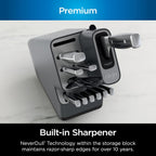 Ninja K32009 Foodi NeverDull Premium Knife System, 9 Piece Knife Block Set with Built-in Sharpener, German Stainless Steel Knives, Black
