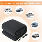 Westinghouse Heated Car Blanket, Machine Washable, 59" x 43", Charcoal