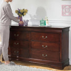 Signature Design by Ashley Alisdair 6 Drawer Bedroom Dresser, Dark Brown | Durable engineered wood, Classic Louis Philippe-style moulding, 6 spacious drawers for master bedroom storage