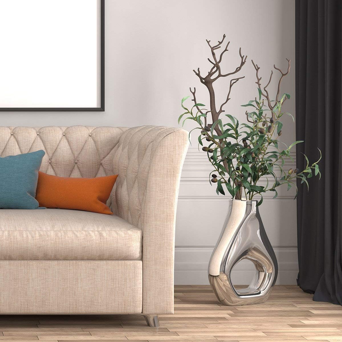 SHACOS 4 PCS 28 inch Artificial Olive Branches for Vases Greenery Olive Stems Faux Tree Branch Twig for Home Wedding Shop Office Garden Decor DIY Floral Crafts