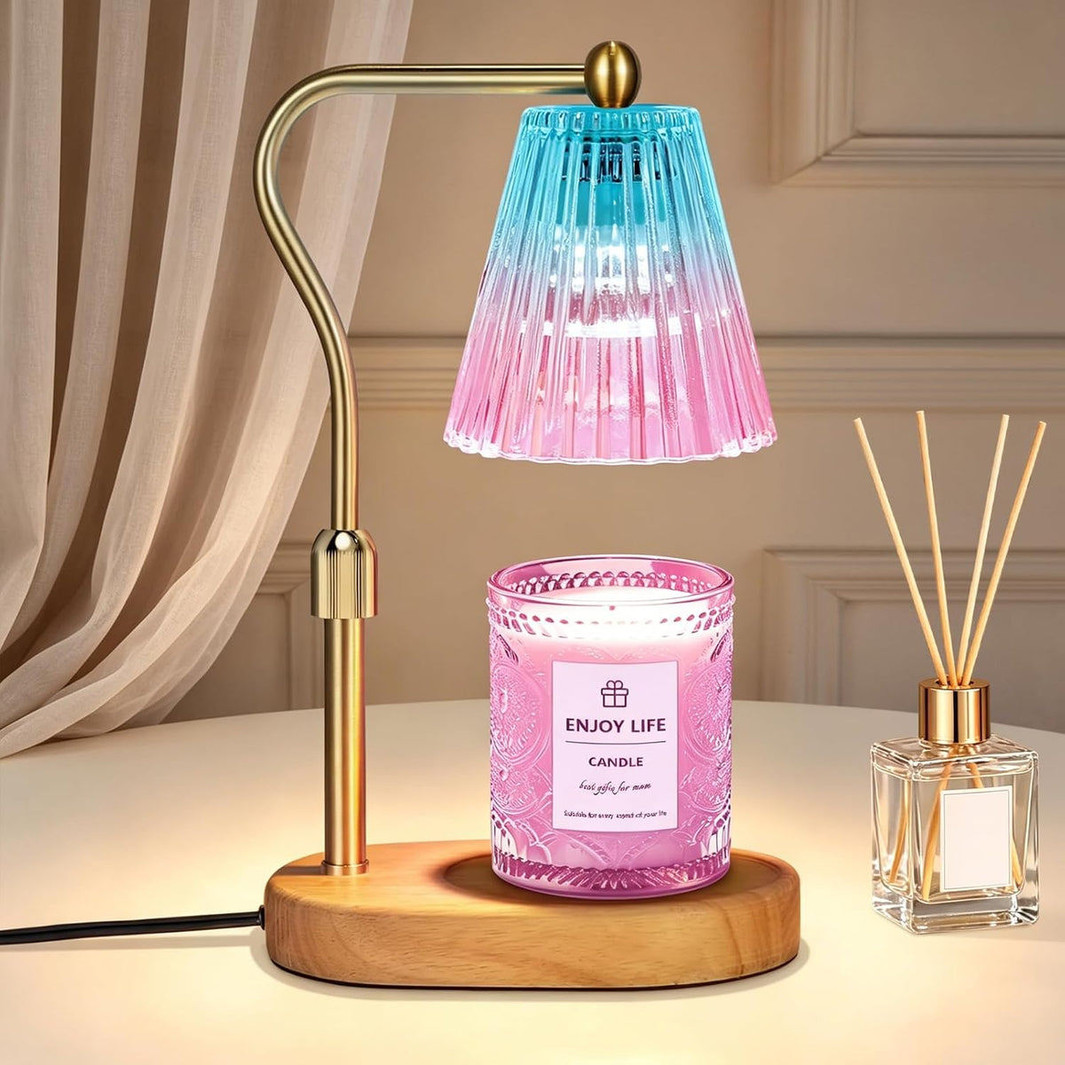 seenlast Candle Warmer Lamp with Timer Dimmer Adjustable Height for New Home Bedroom,Mothers Day Gifts,Vintage Home Decor for Scented Jar