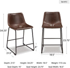 Signature Design by Ashley Counter Height Bar Stools, Set of 2, Brown