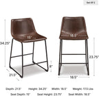Signature Design by Ashley Counter Height Bar Stools, Set of 2, Brown