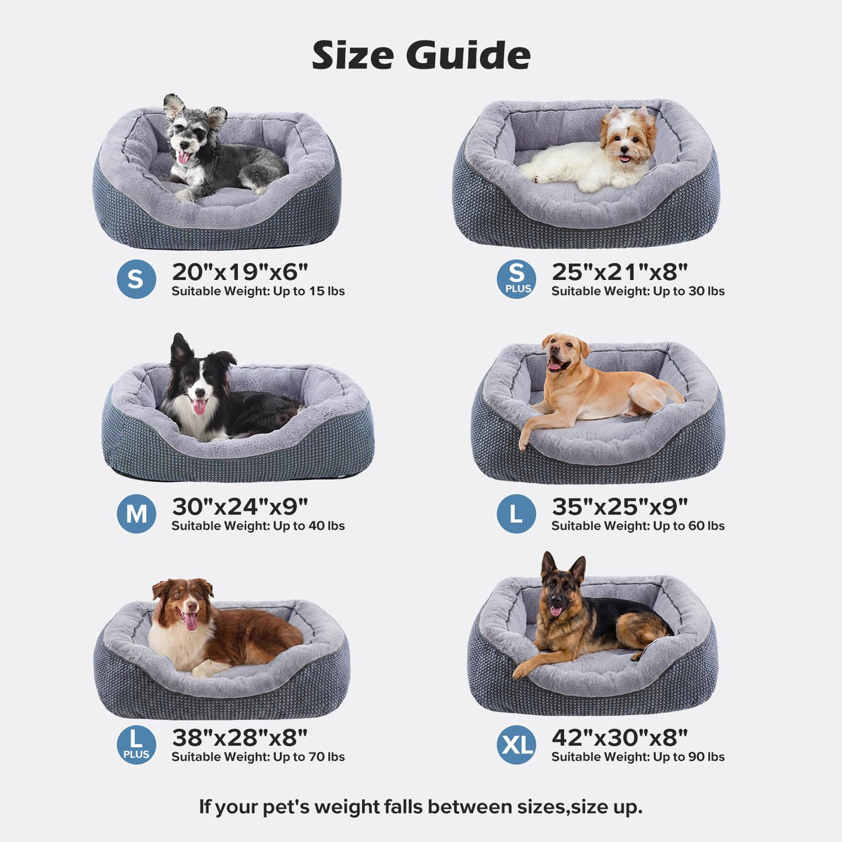 INVENHO Medium Dog Beds for Medium Dogs Washable, Rectangle Dog Bed Medium Size Dog, Orthopedic Dog Bed, Warming Soft Calming Sleeping Puppy Bed Durable Pet Bed with Anti-Slip Bottom M(30"x24"x9")
