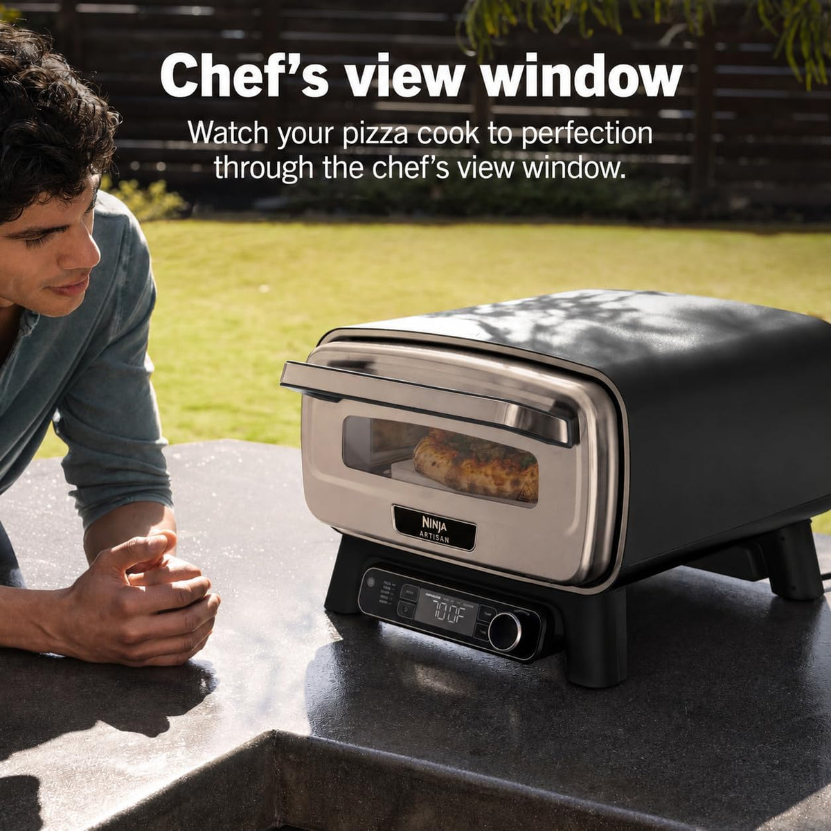Ninja Artisan Pizza Oven, 12-in Pizza in 3-Min, 700F, 5-in-1, Gray, MO201 | Ninja Artisan Electric Pizza Oven bakes 5 pizza styles and air fries, all in one outdoor appliance.